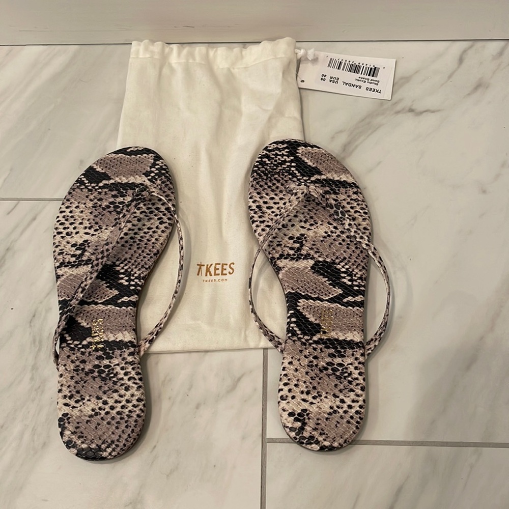 TKEES snake skin Sandals. Size 9. New with tags. Never worn.
